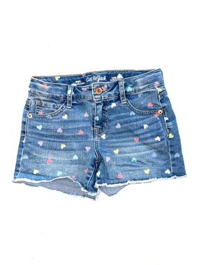 Cat & Jack Denim Shorts with Multicolor Heart Print